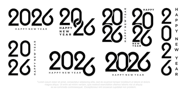 Happy new year 2026 design2026 logo text design new year celebration concept Vector illustration