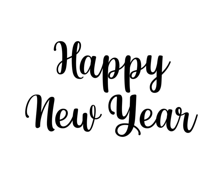 Vector happy new year greetings handwritten