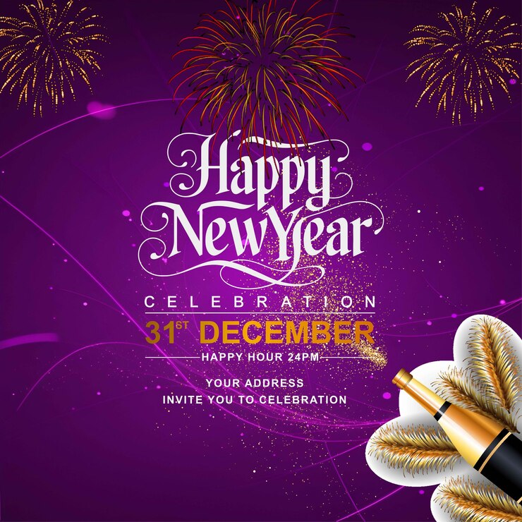 Vector happy new year party celebration poster cover vector template