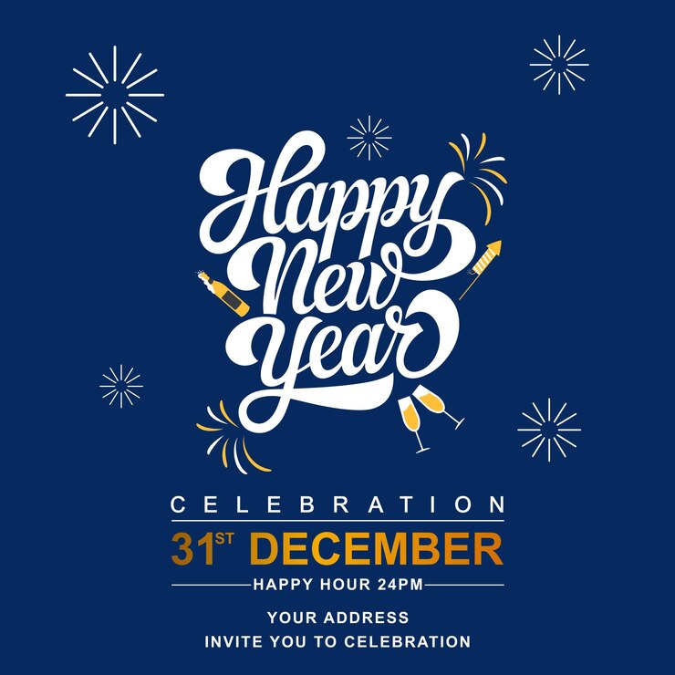 Vector happy new year party celebration poster cover vector template