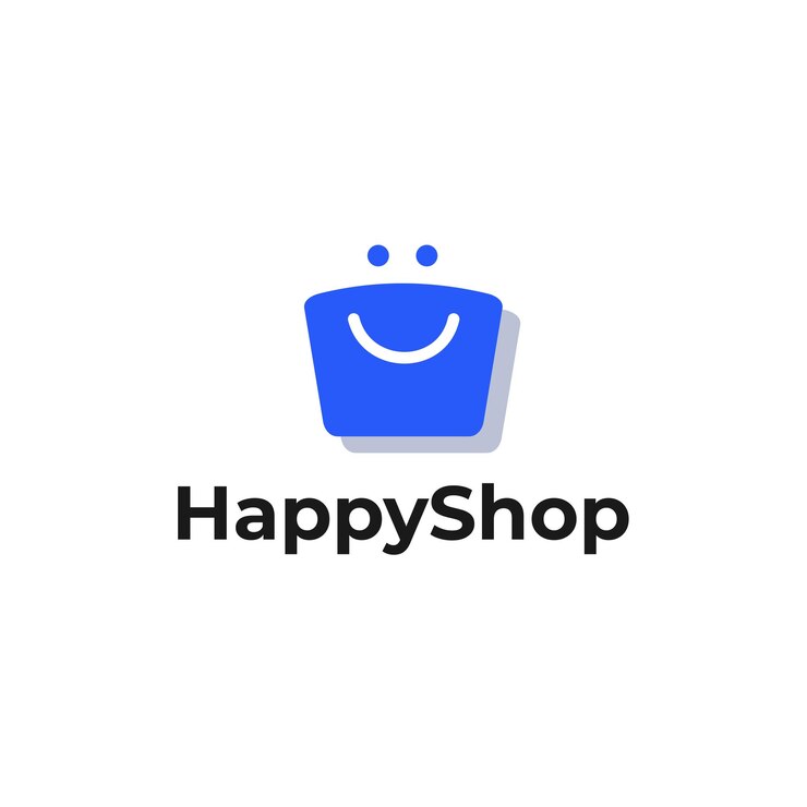 Happy online shop logo design for your project