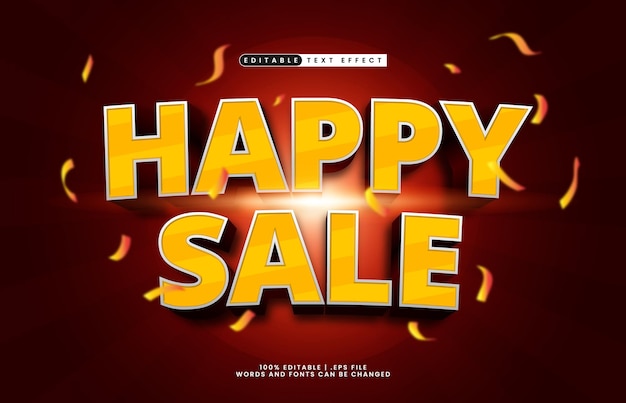 happy sale editable text effect with a sale discount and promo theme