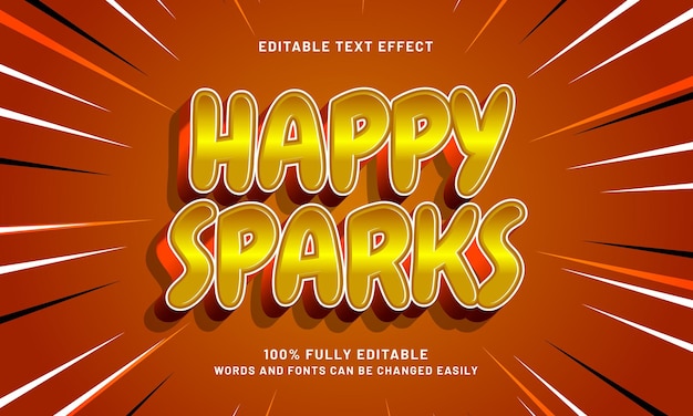 happy sparks editable text effects with a joyful and happy theme