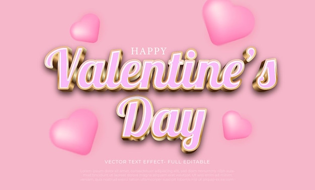 Happy valentines day editable text effect