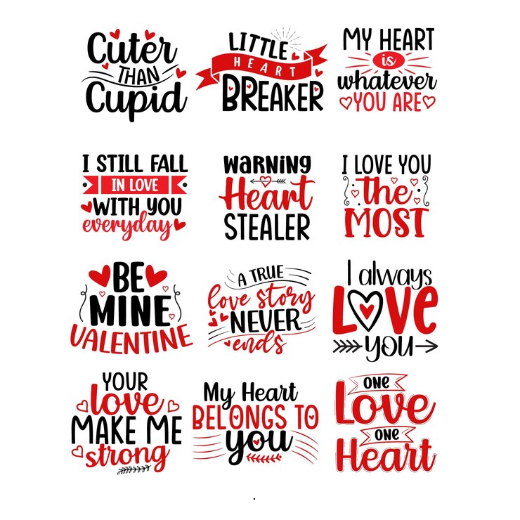 Happy Valentines day text hand lettering typography poster background