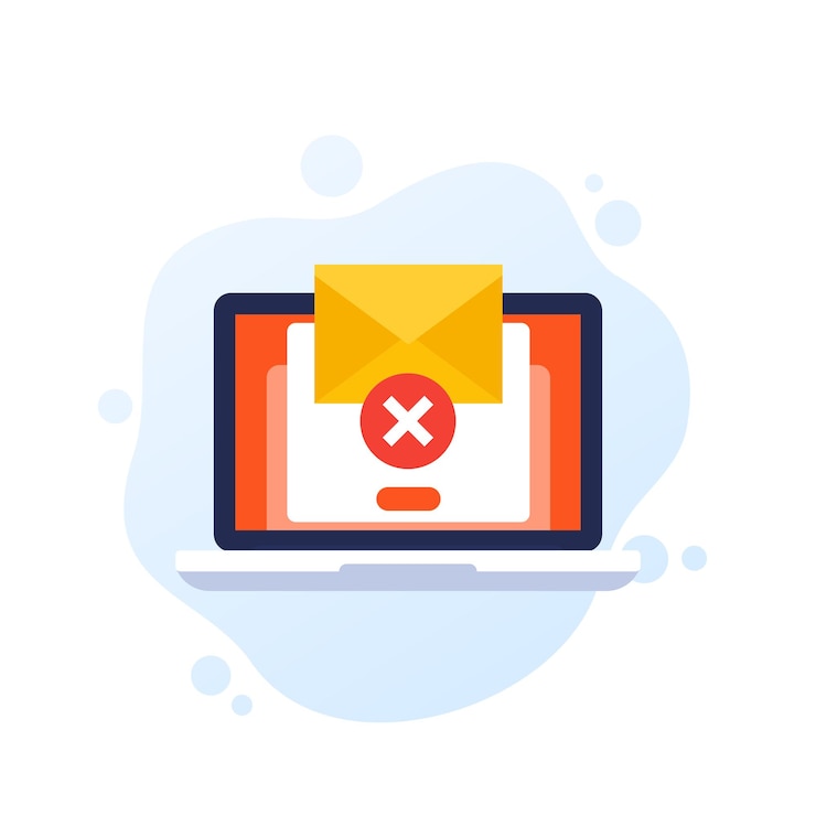 Vector hapus pesan surat, ikon vektor email