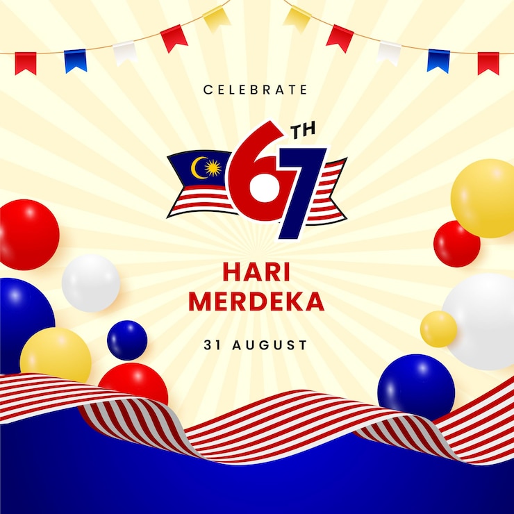 Vector hari merdeka malaysia independence day design banner