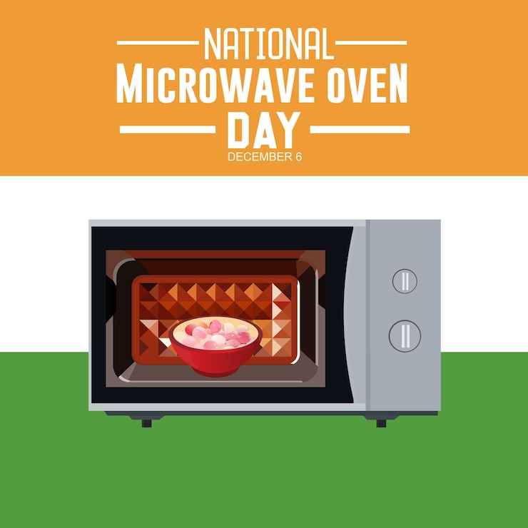 Vector hari oven microwave nasional 6 desember