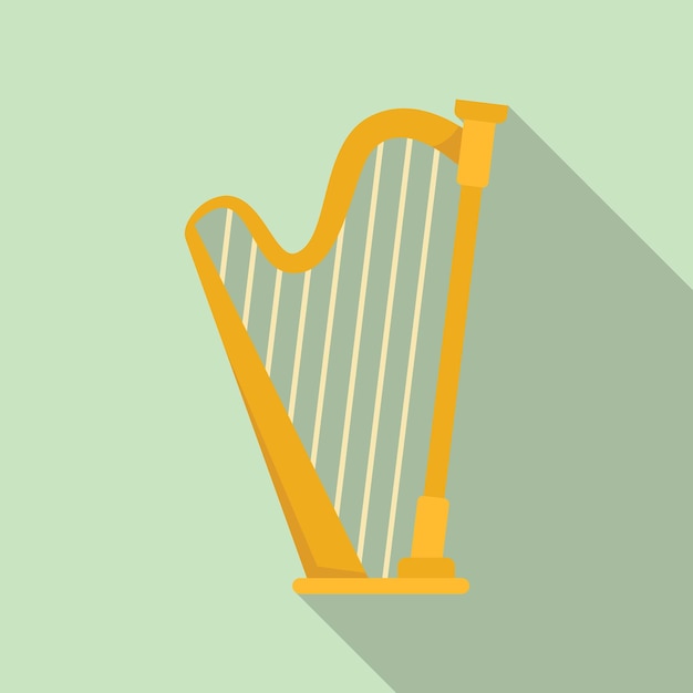 Harp instrument icon Flat illustration of Harp instrument vector icon for web design