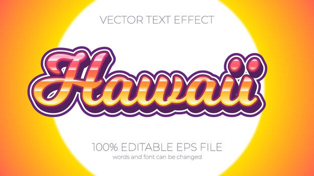 Hawaii text effect style EPS editable text effect