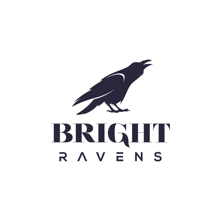 hawk eagle raven mascot logo design vector