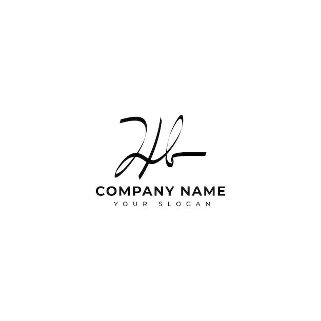 hb initial signature logo vector design
