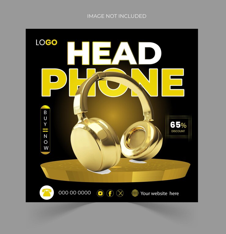 Headphone social media post design
