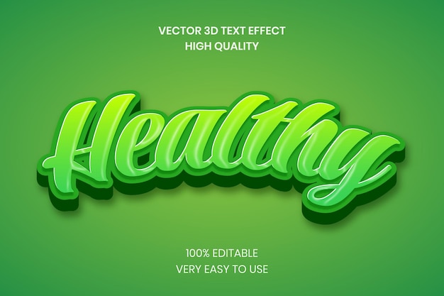 Healthy Editable 3d Bold Text Style Effect Mockup Template