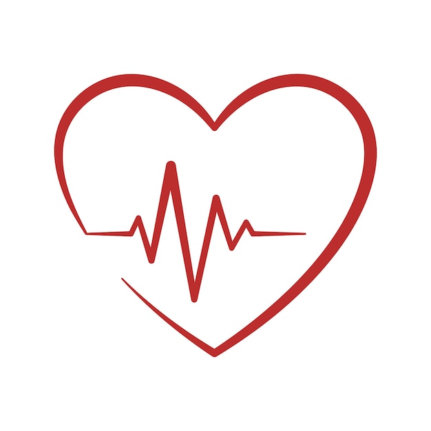 Heartbeat Hand Drawn With Heart
