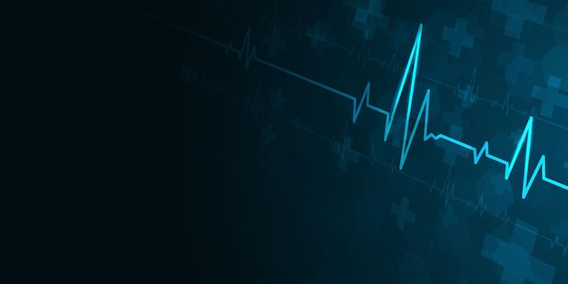 Heartbeat health care and science icon medical innovation concept background vector design.