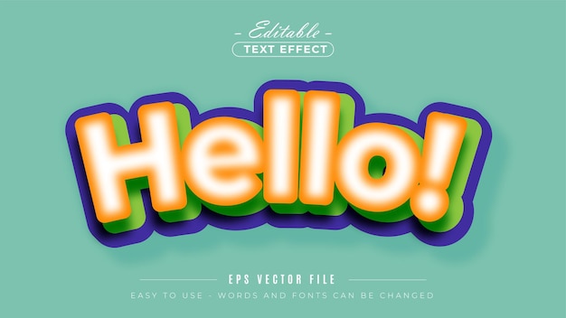 Hello comic style editable text effect