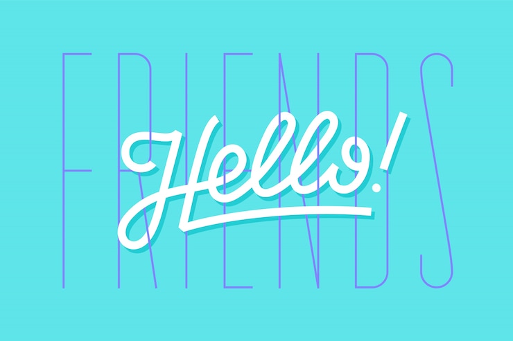 Vector hello. lettering for 