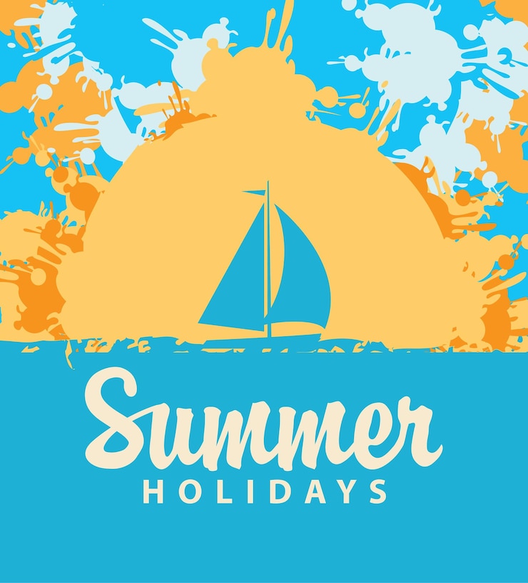 Vector hello summer travel poster
