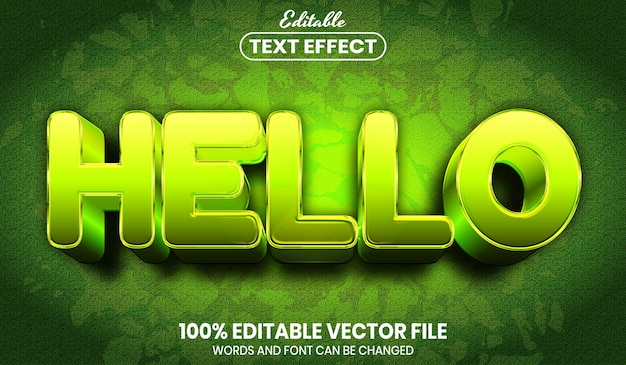 hello text, font style editable text effect