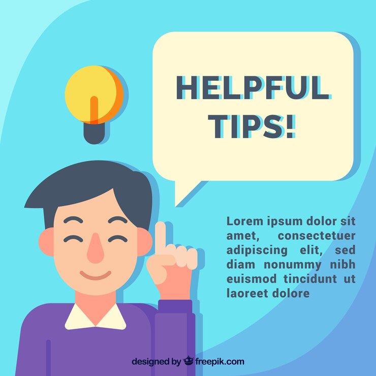 Vector helpful tips composition with flat design