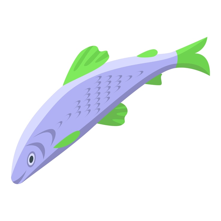 Vector herring fish icon isometric vector pacific sea marine seafood