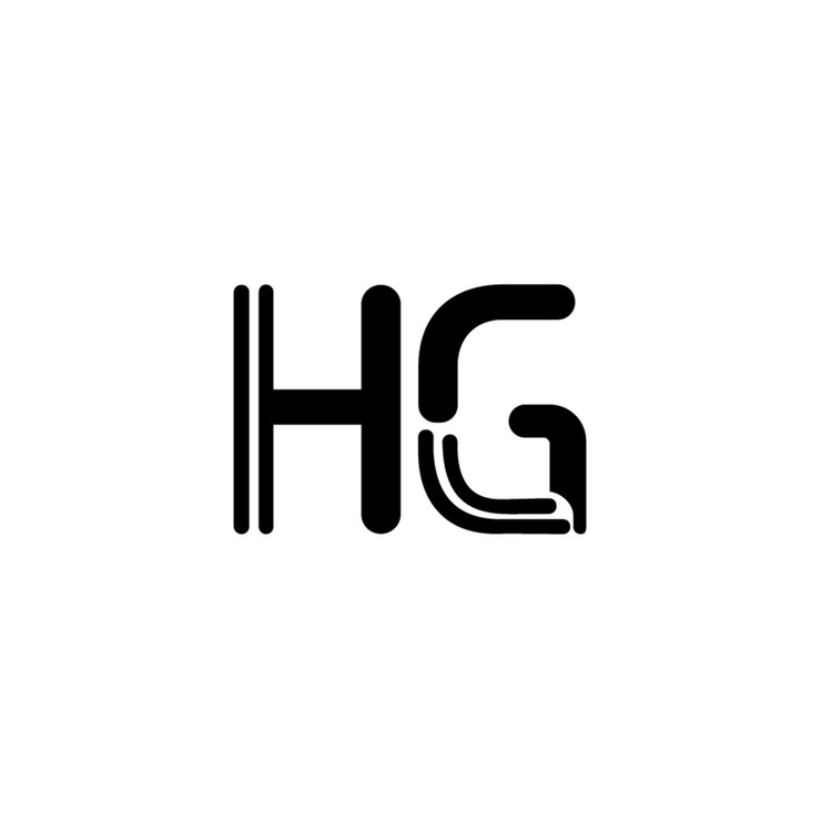 Vector hg monogram logo design letter text name symbol monochrome logotype alphabet character simple logo