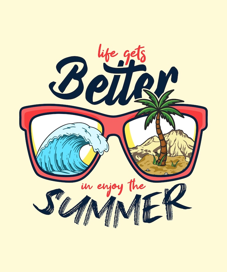Vector hidup menjadi lebih baik dalam desain kaus nikmati musim panas