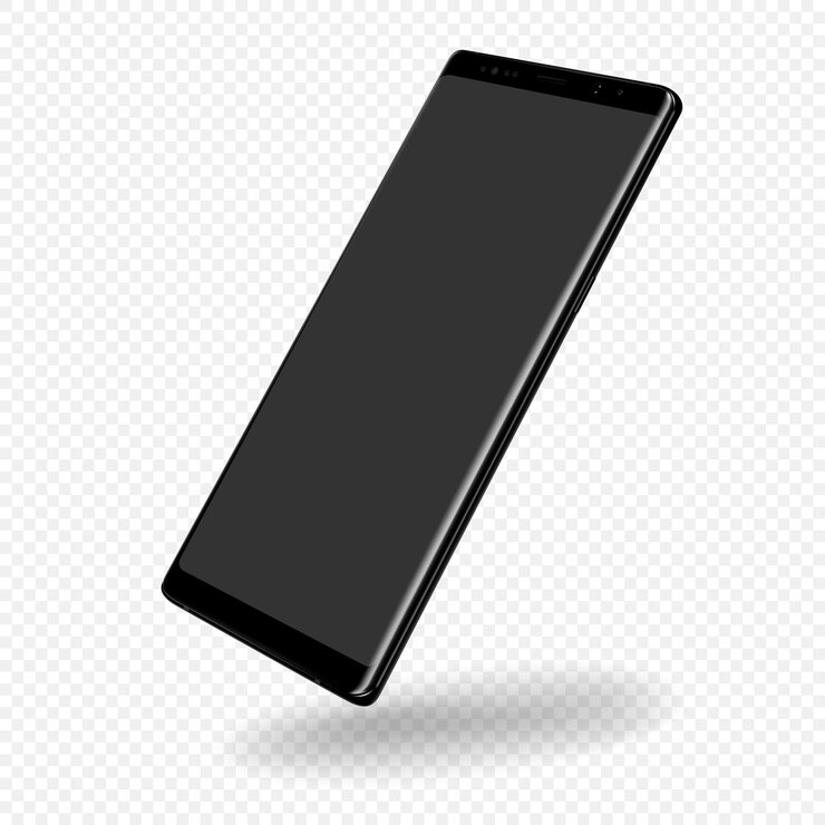 Vector high detail new phone perspective angle view vector drawing isolated on white background