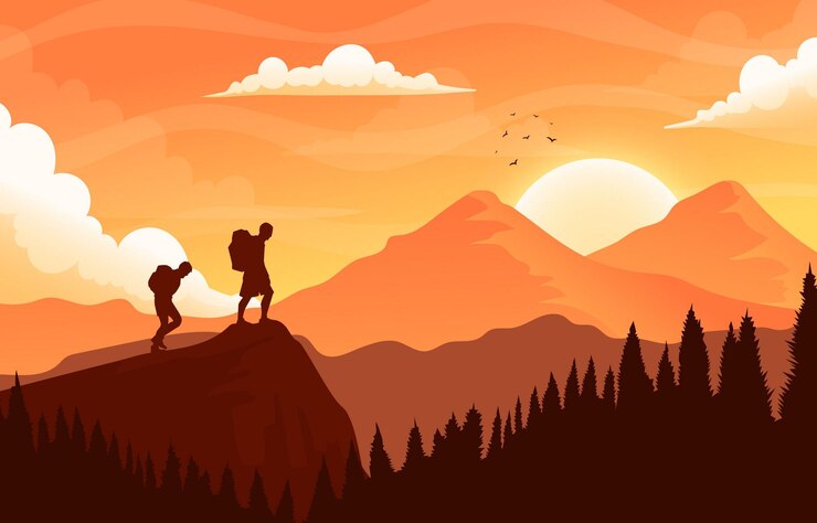 Hiking The Mountain Background