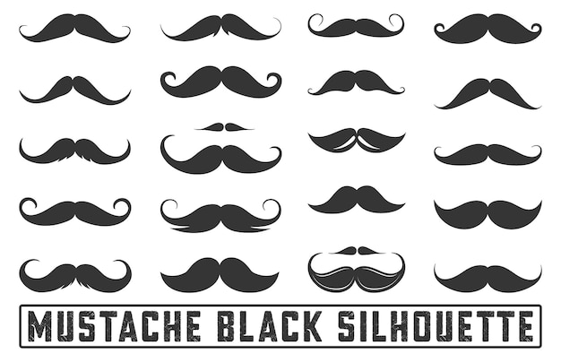 Hipster Different mustache set Different mustache collections Symbol of Fathers day