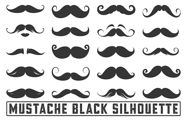 Hipster Different mustache set Different mustache collections Symbol of Fathers day