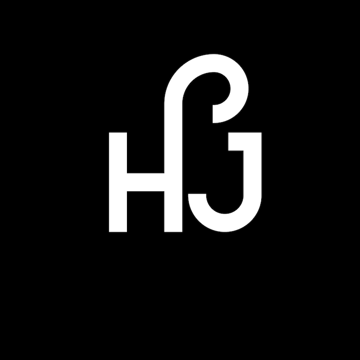 Vector hj letter logo design on black background hj creative initials letter logo concept hj letter design hj white letter design on black background h j h j logo