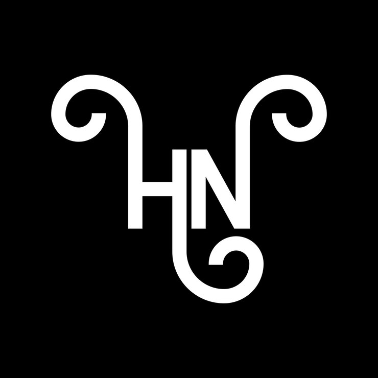 Vector hn letter logo design on black background hn creative initials letter logo concept hn letter design hn white letter design on black background h n h n logo