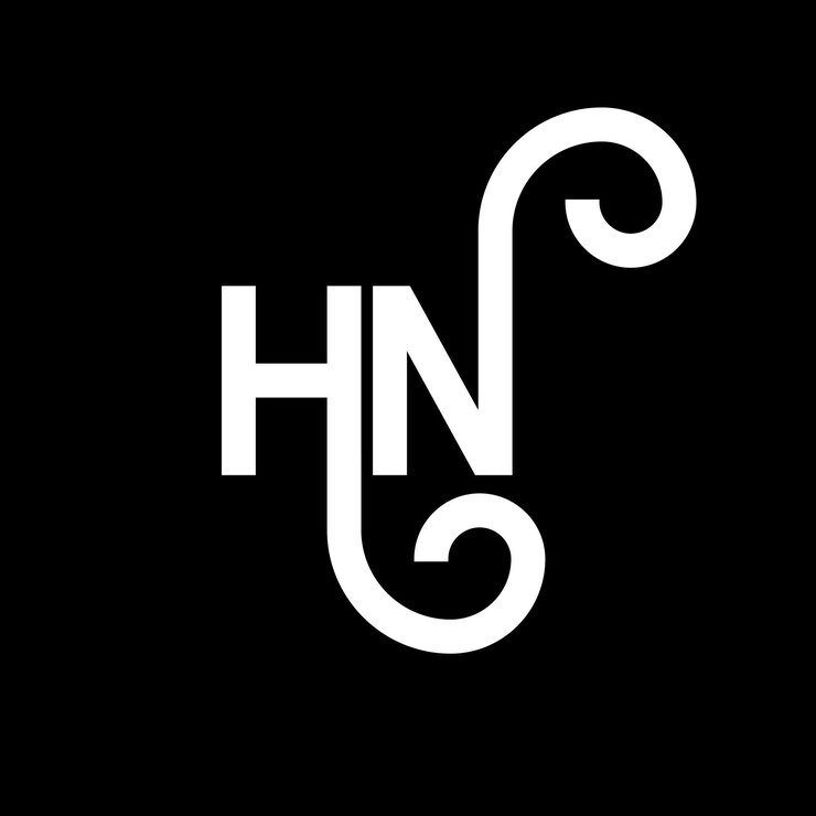 Vector hn letter logo design on black background hn creative initials letter logo concept hn letter design hn white letter design on black background h n h n logo
