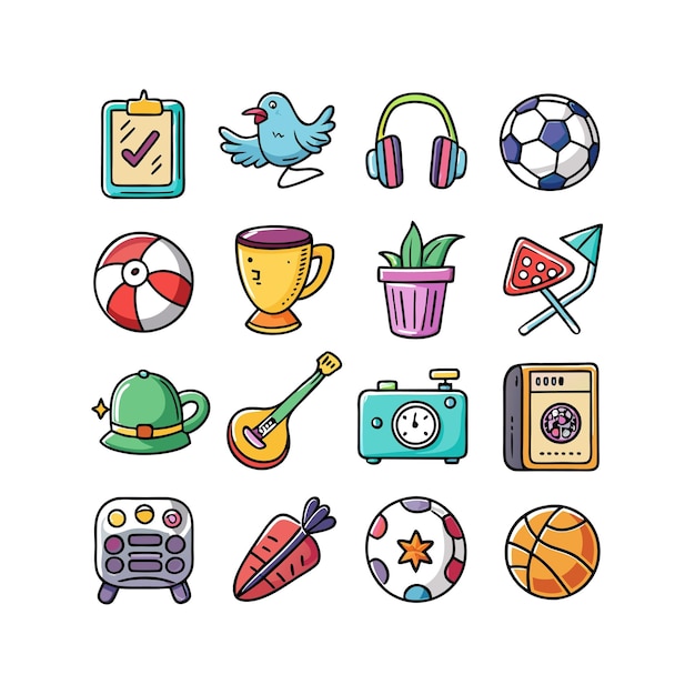 hobbies and interests icon set collection for documents websites and mobile applications