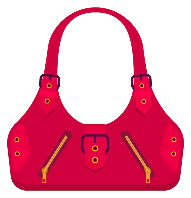 Vector hobo bag in trendy style modern girl accessory isolated on white background