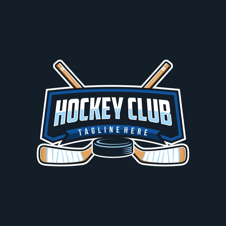 Hockey badge emblem logo Sports label vector illustration for a hockey club