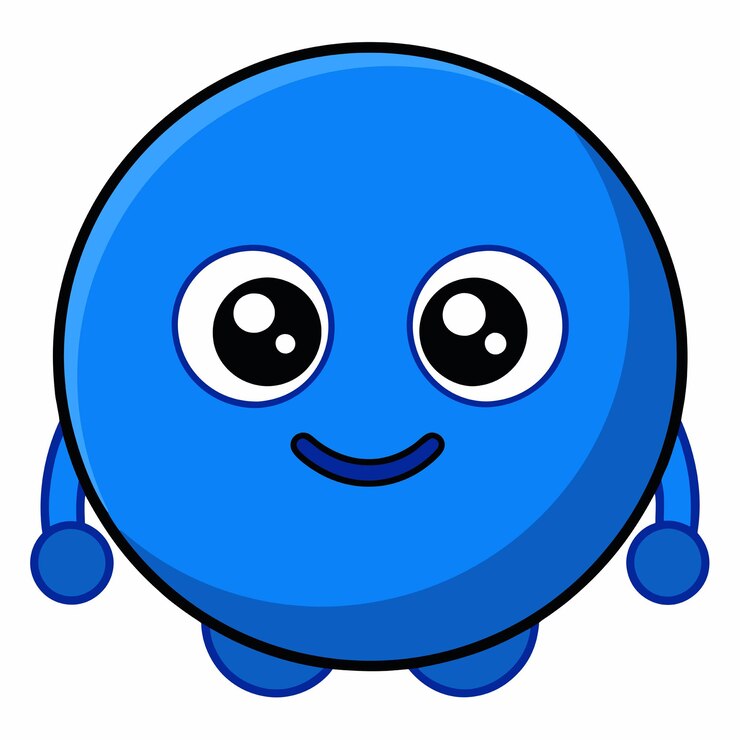 Vector hockey blue small training ball cartoon vector icon illustration sport icon concept isolated premium vector flat cartoon style