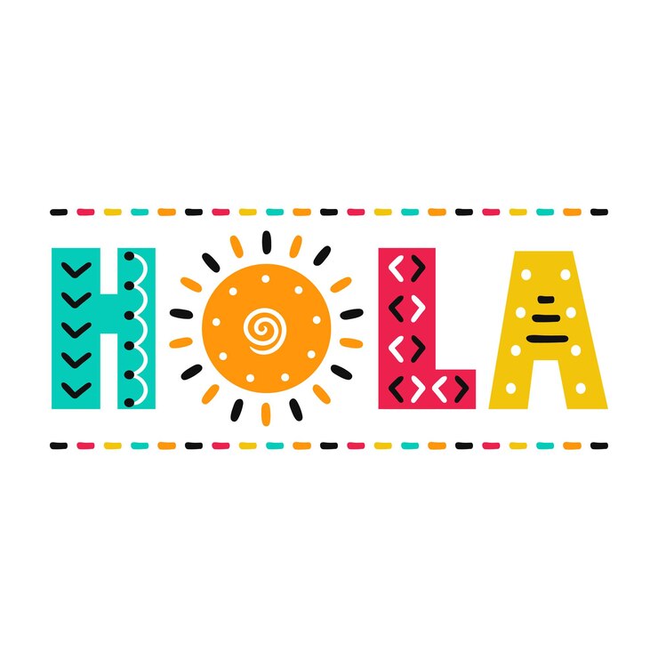 Vector hola quote with sun print