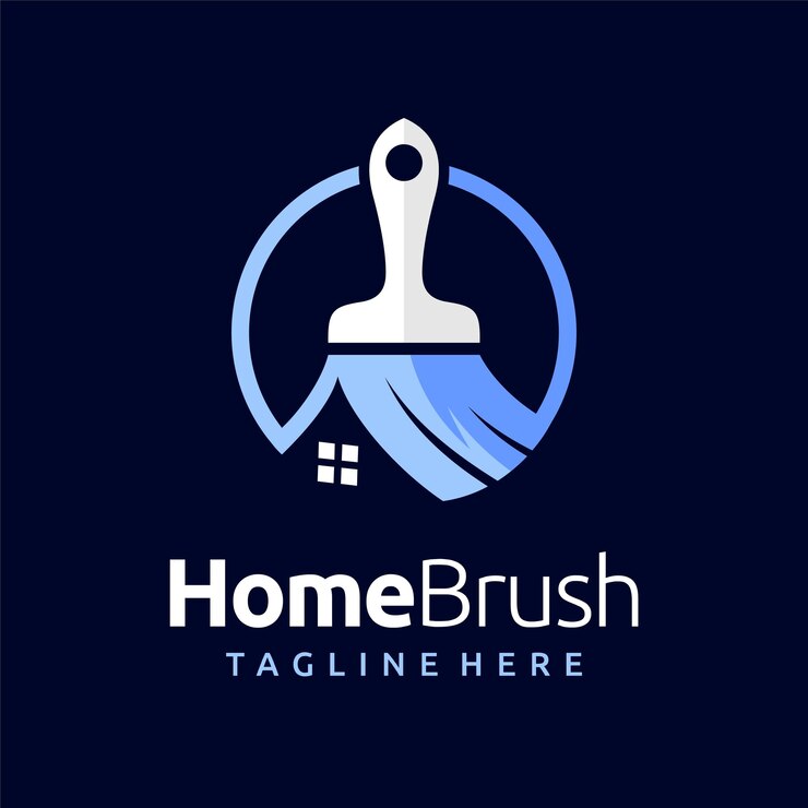 Home brush logo with unique concept
