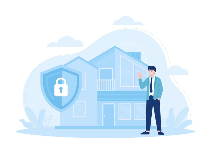 Home insurance trending concept flat illustration