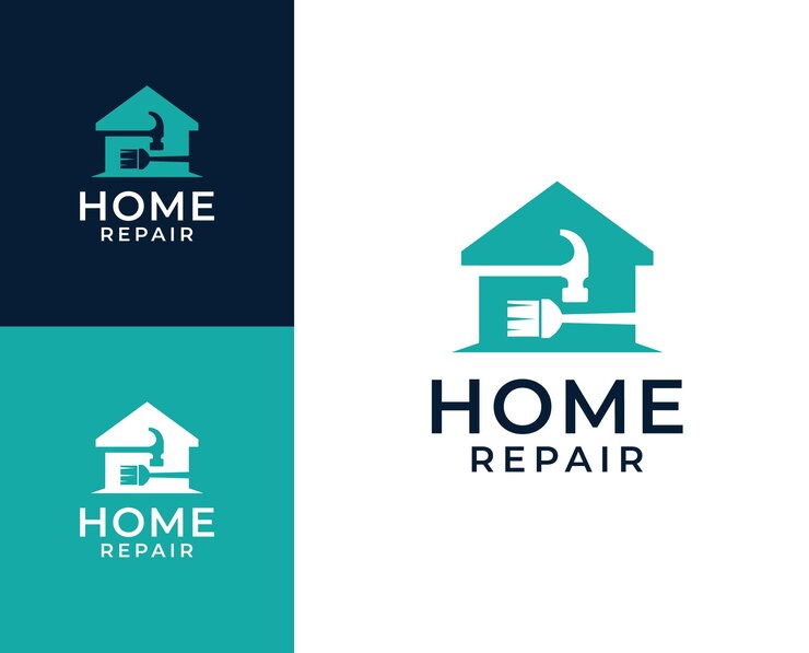 Home repair logo Home with tools icon logo design illustration Home renovation logo design