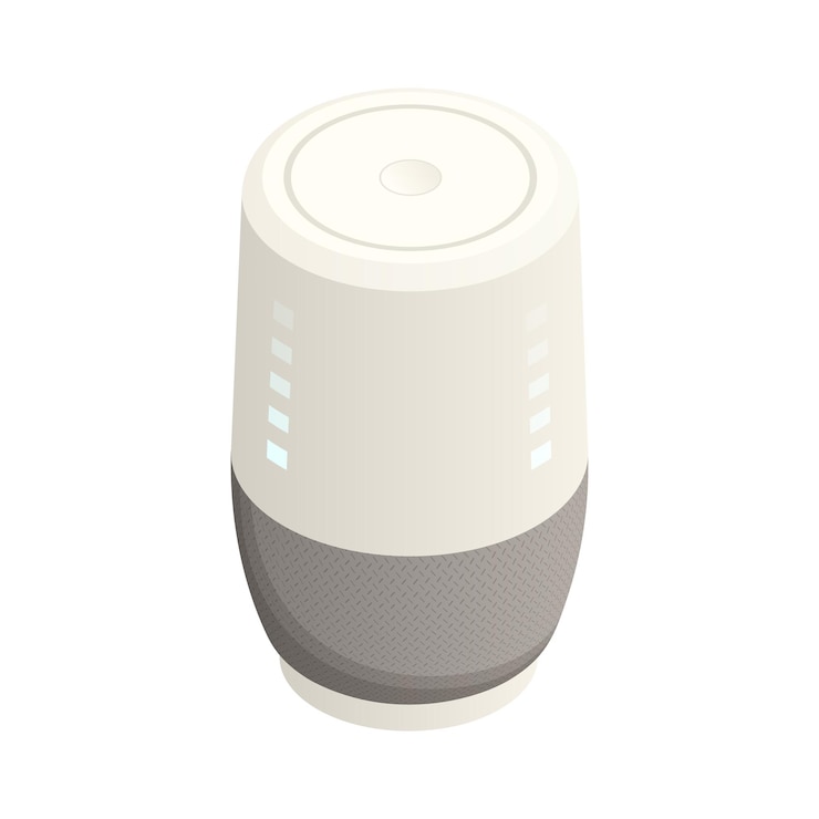 Vector home voice controlled smart speaker isometric icon vector illustration