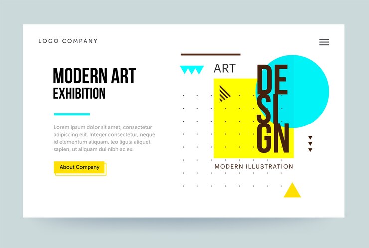 Vector homepage template for art gallery website