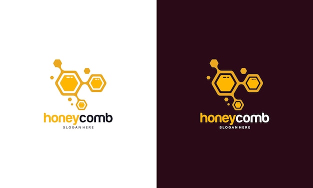 Honey Comb Logo Template Design Vector Emblem Honey Design Concept Creative Symbol