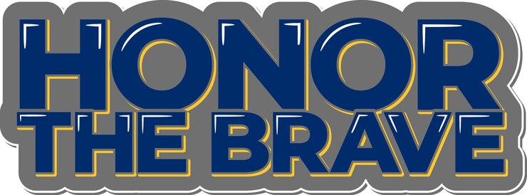Vector honor the brave lettering vector design
