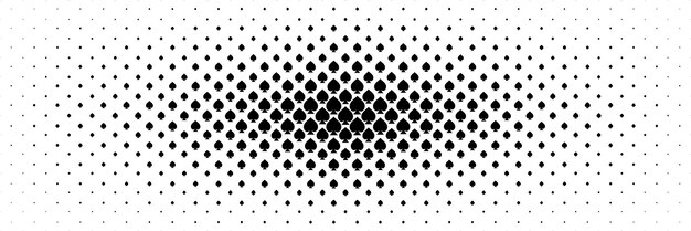 horizontal black spades spreading from center design for pattern and background