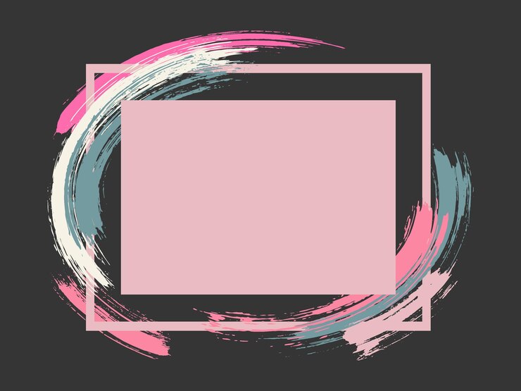 Vector horizontal border with paint brush strokes background advert design template for card