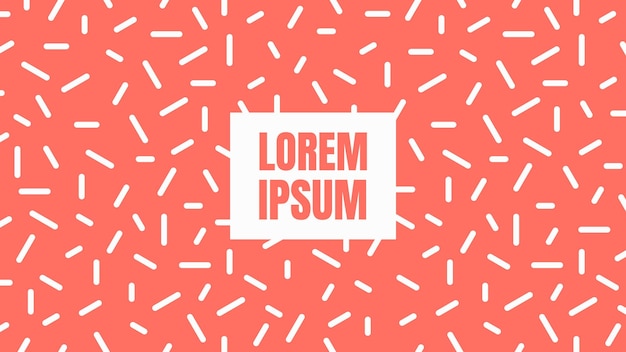horizontal coral geometric abstract colorful in memphis style line pattern background